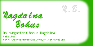 magdolna bohus business card